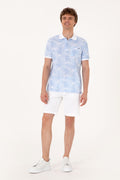 Men's Regular Fit Polo Neck Light Blue T-Shirt