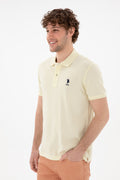 Men's Slim Fit Polo Neck Lemon Basic T-Shirt