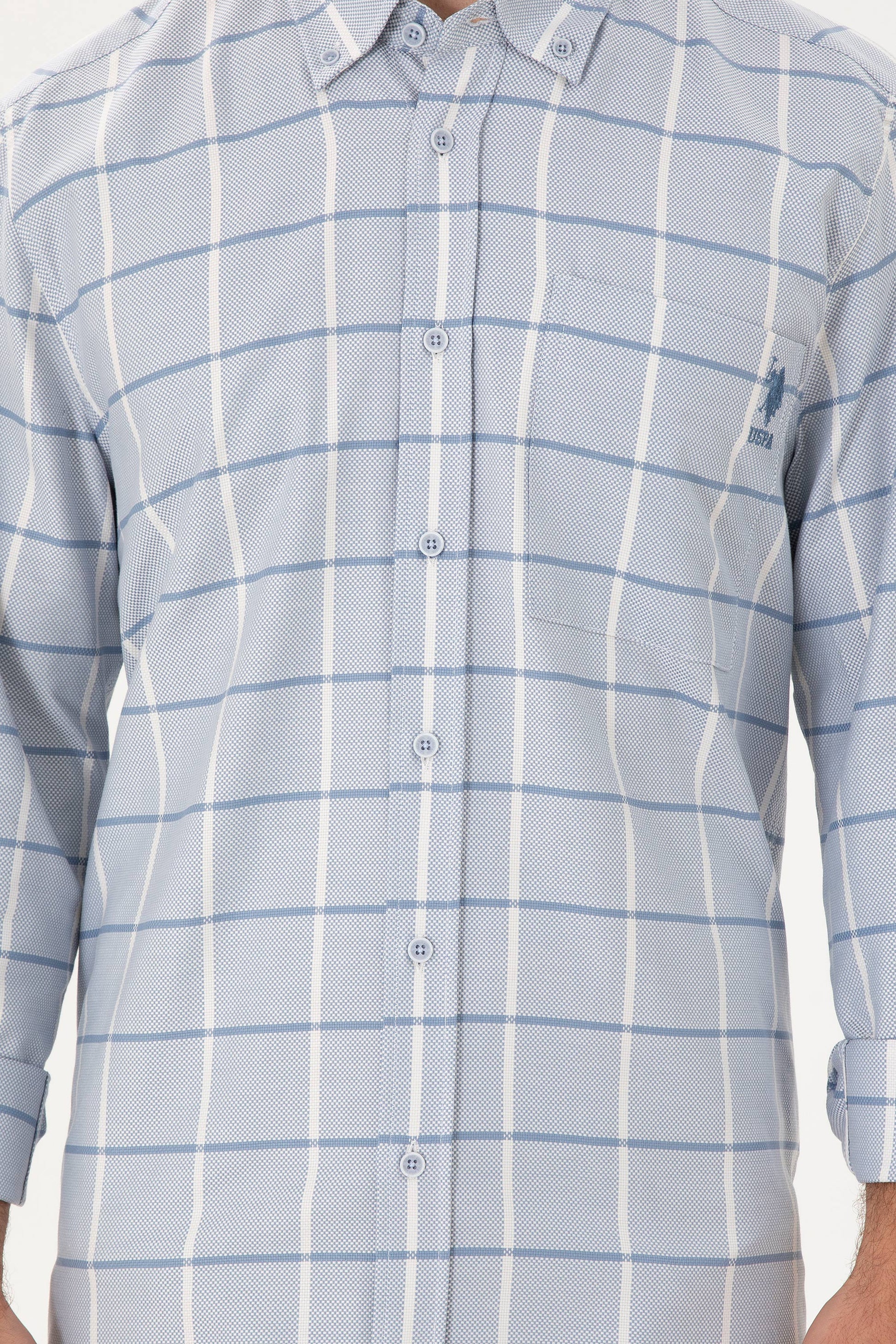 Men's Dark Blue Long Sleeve Shirt