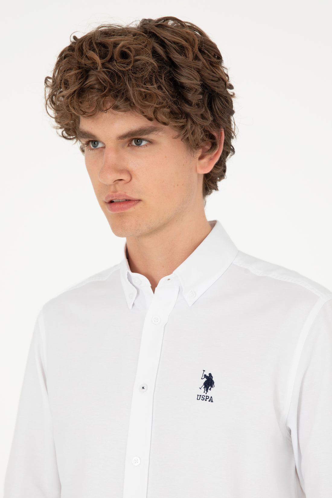 Men's White Long Sleeve Basic Shirt