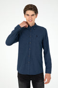 Men's Navy Blue Long Sleeve Basic Shirt