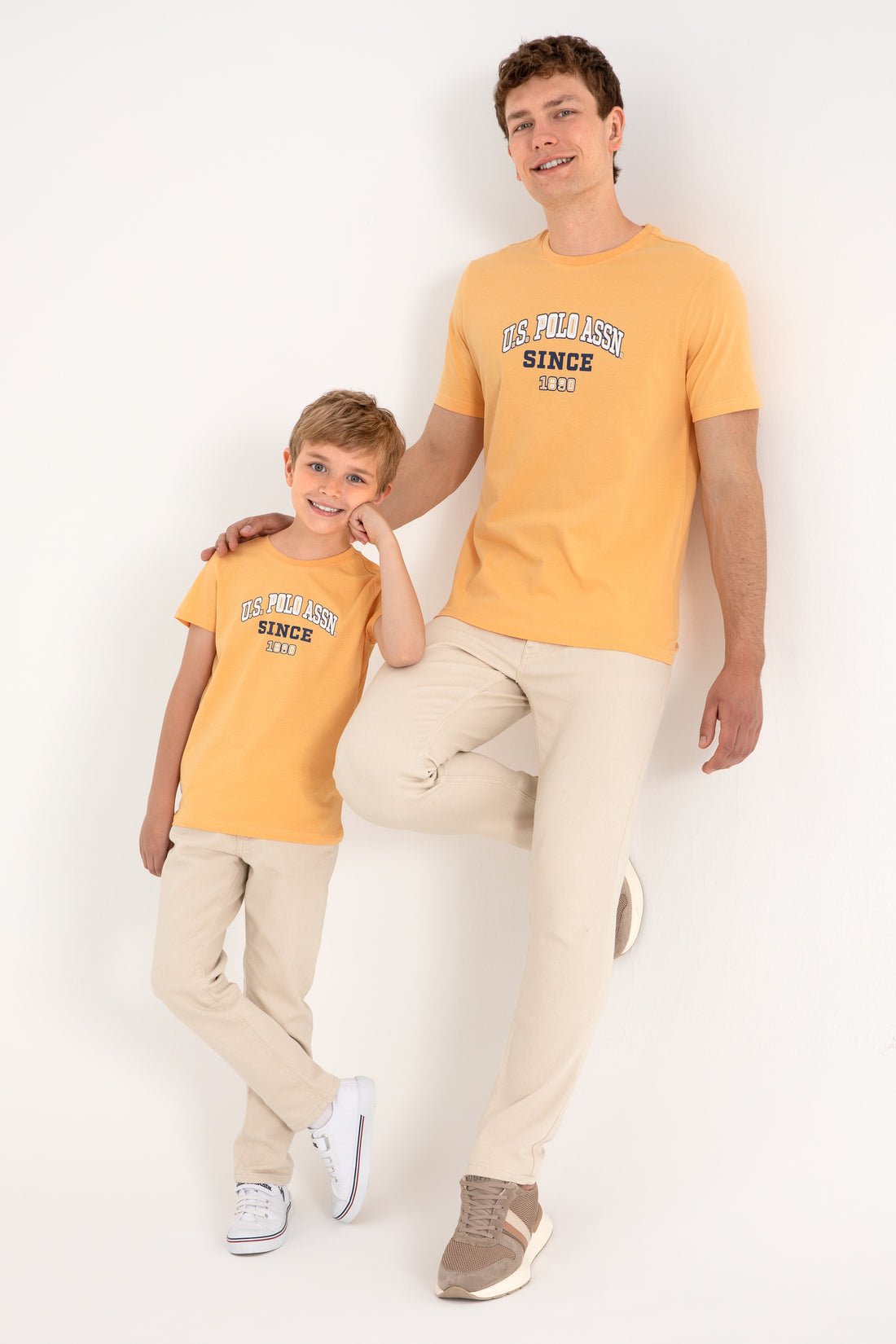 Men's Regular Fit Crew Neck Orange T-Shirt