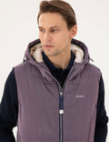 Purple Hooded Inflatable Warm Vest