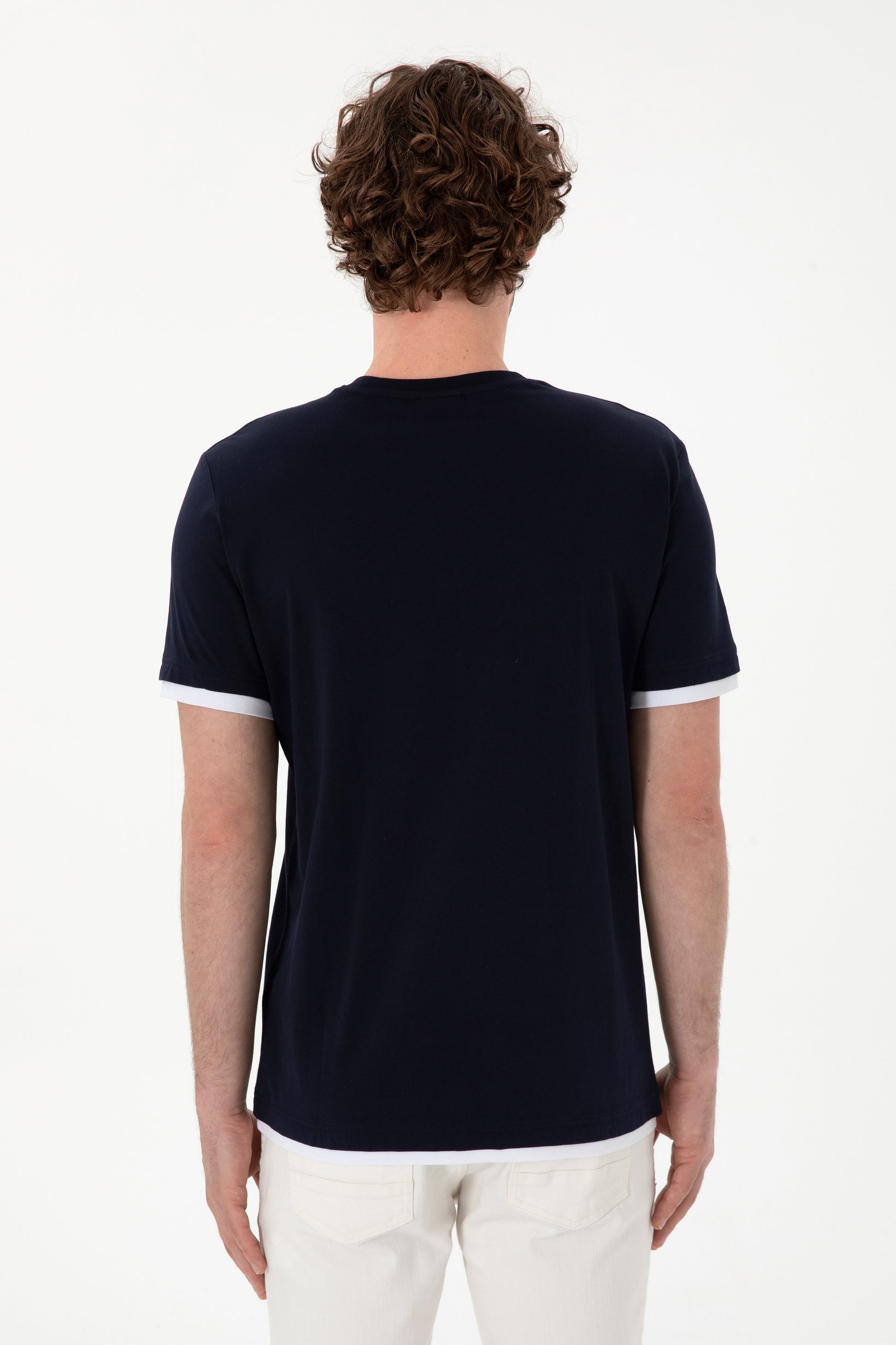 Men's Regular Fit Crew Neck Navy T-Shirt