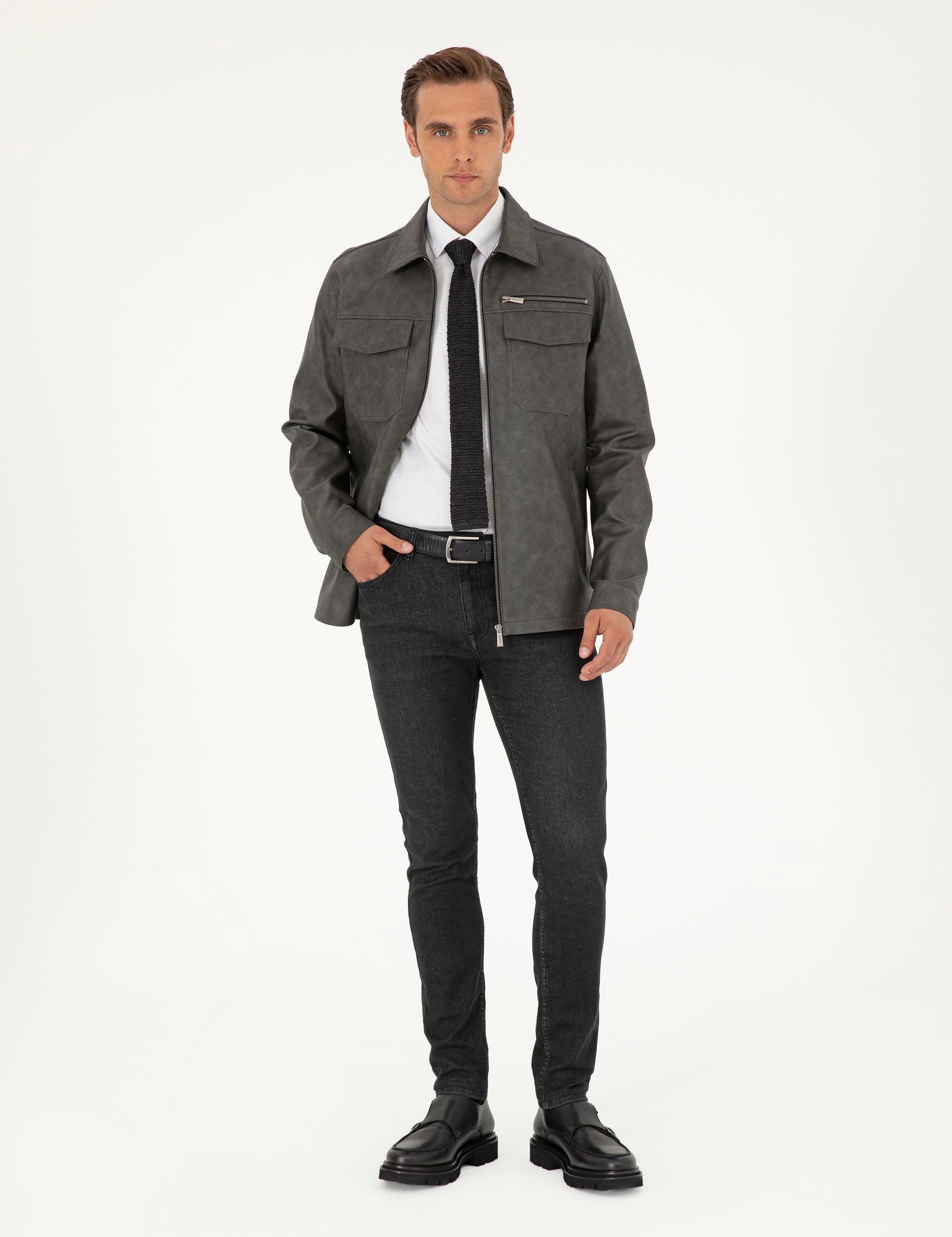 Anthracite Leather Jacket