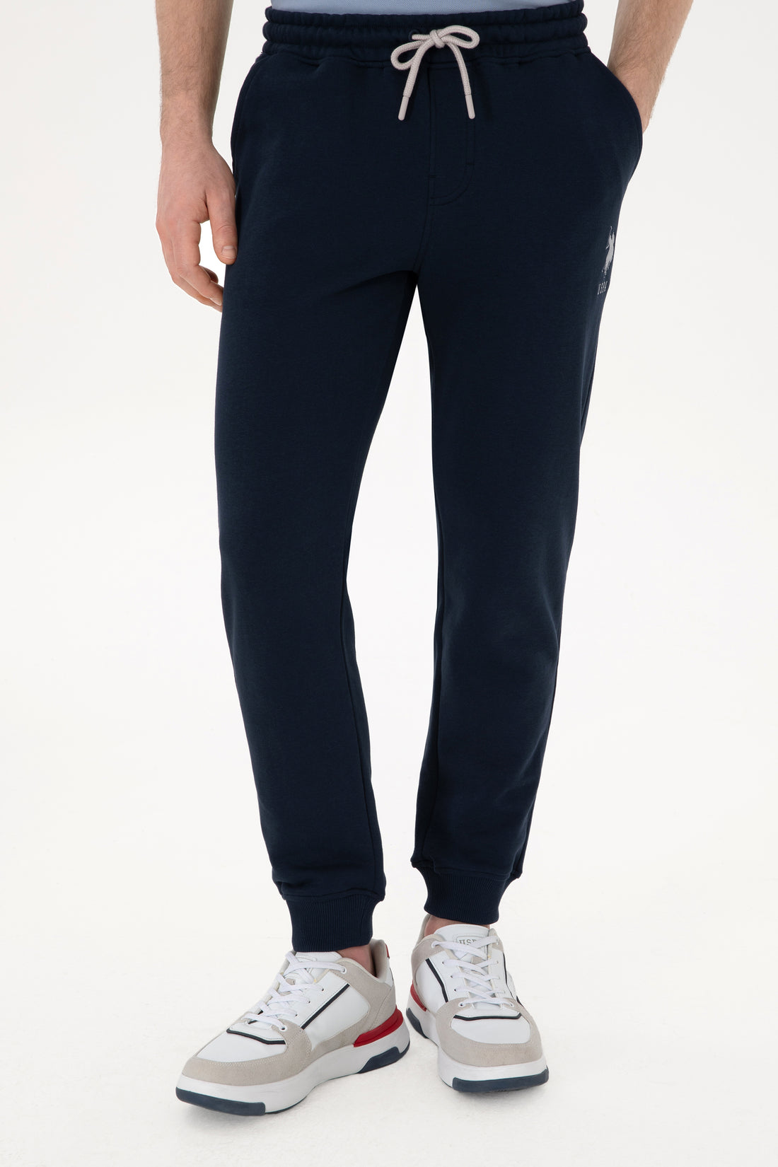 Men's Slim Fit Elastic Leg Navy Sweatpants