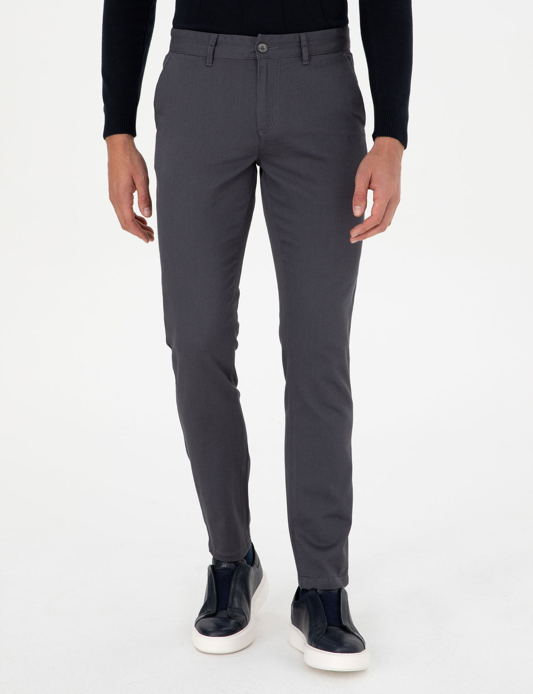 Anthracite Slim Fit Canvas Pants