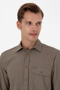 Men's Khaki Long Sleeve Shirt