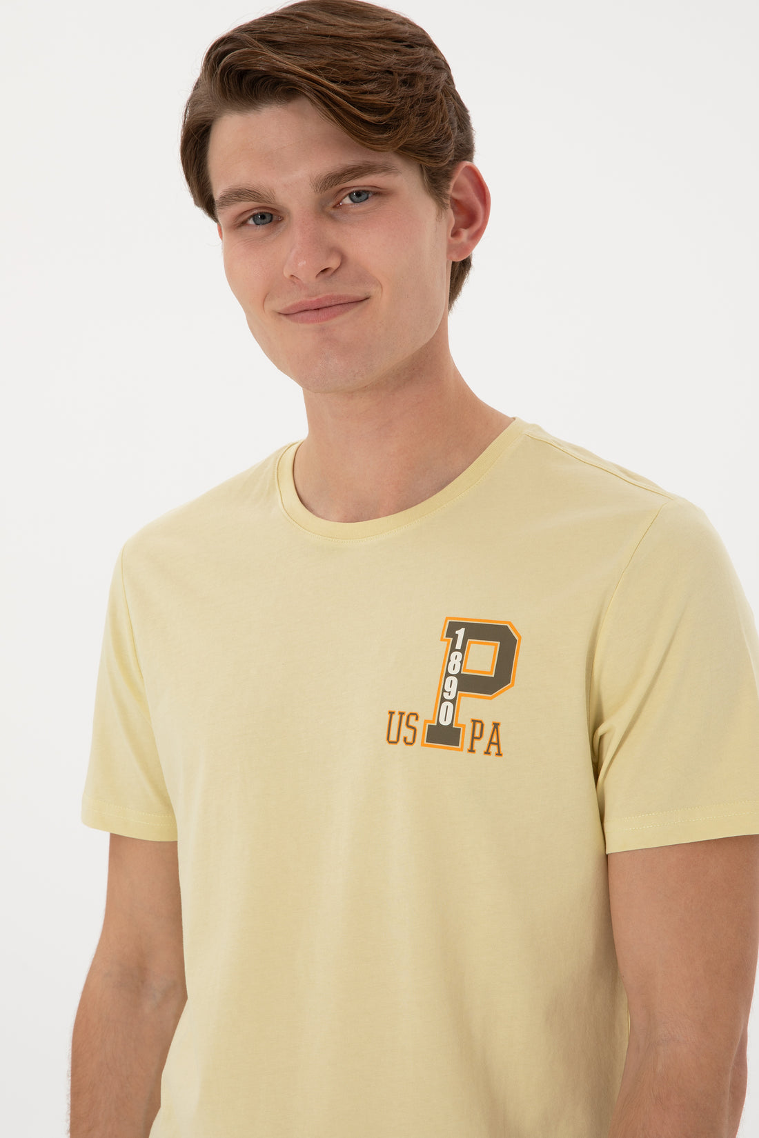 Men's Regular Fit Crew Neck Light Khaki T-Shirt