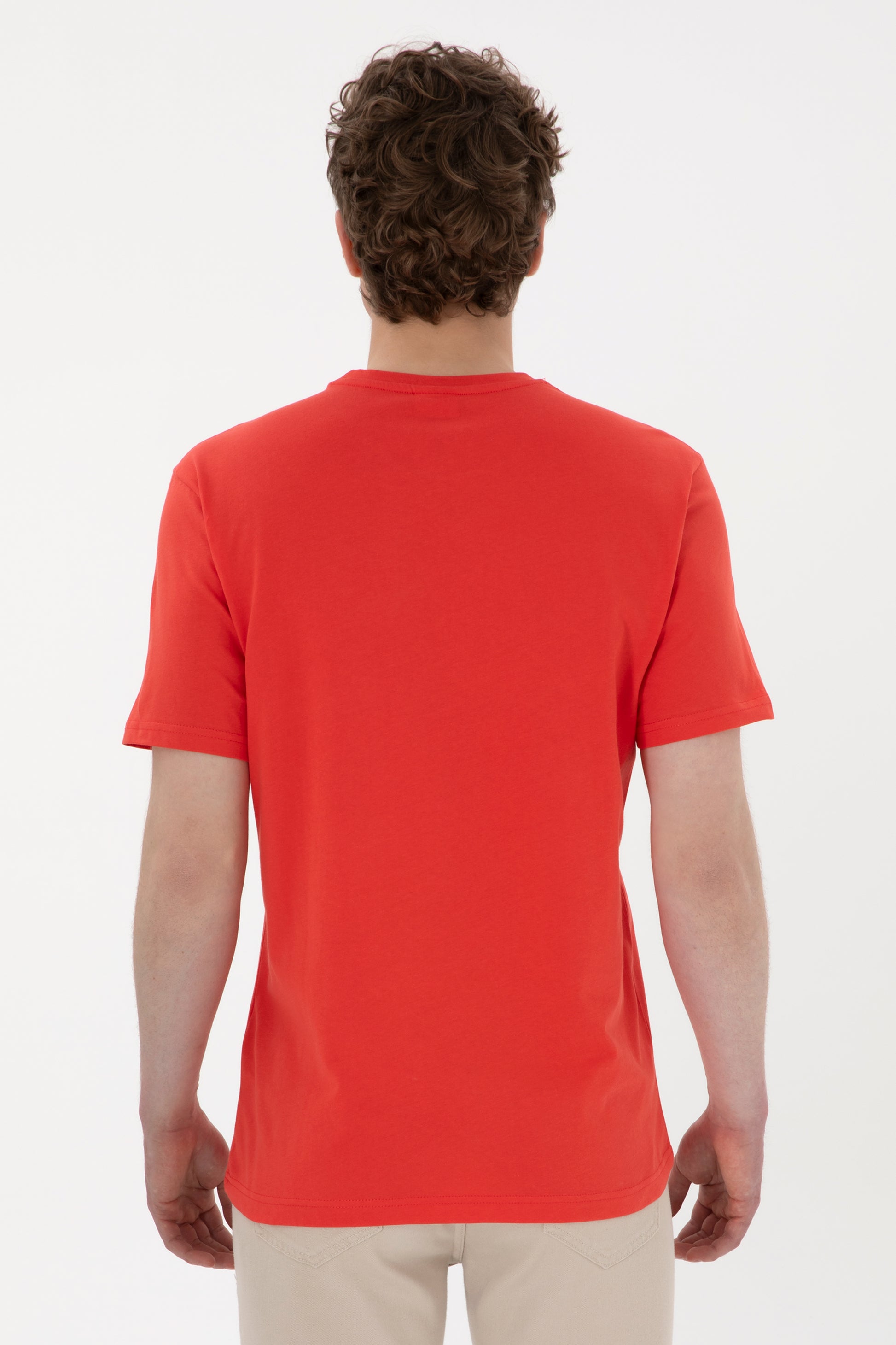 Men's Regular Fit Crew Neck Red T-Shirt