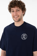 Men's Oversize Fit Crew Neck Navy T-Shirt