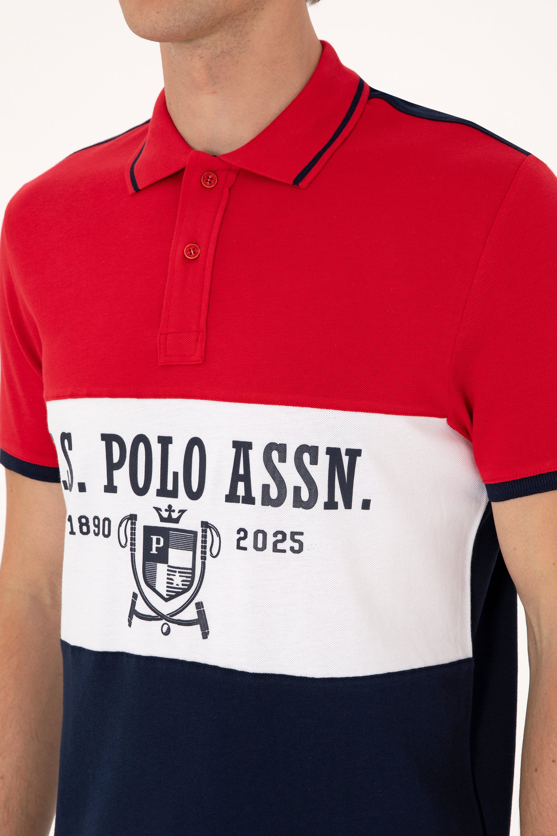 Men's Regular Fit Polo Neck Navy T-Shirt