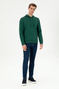 Men's Dark Green Basic Sweatshirt
