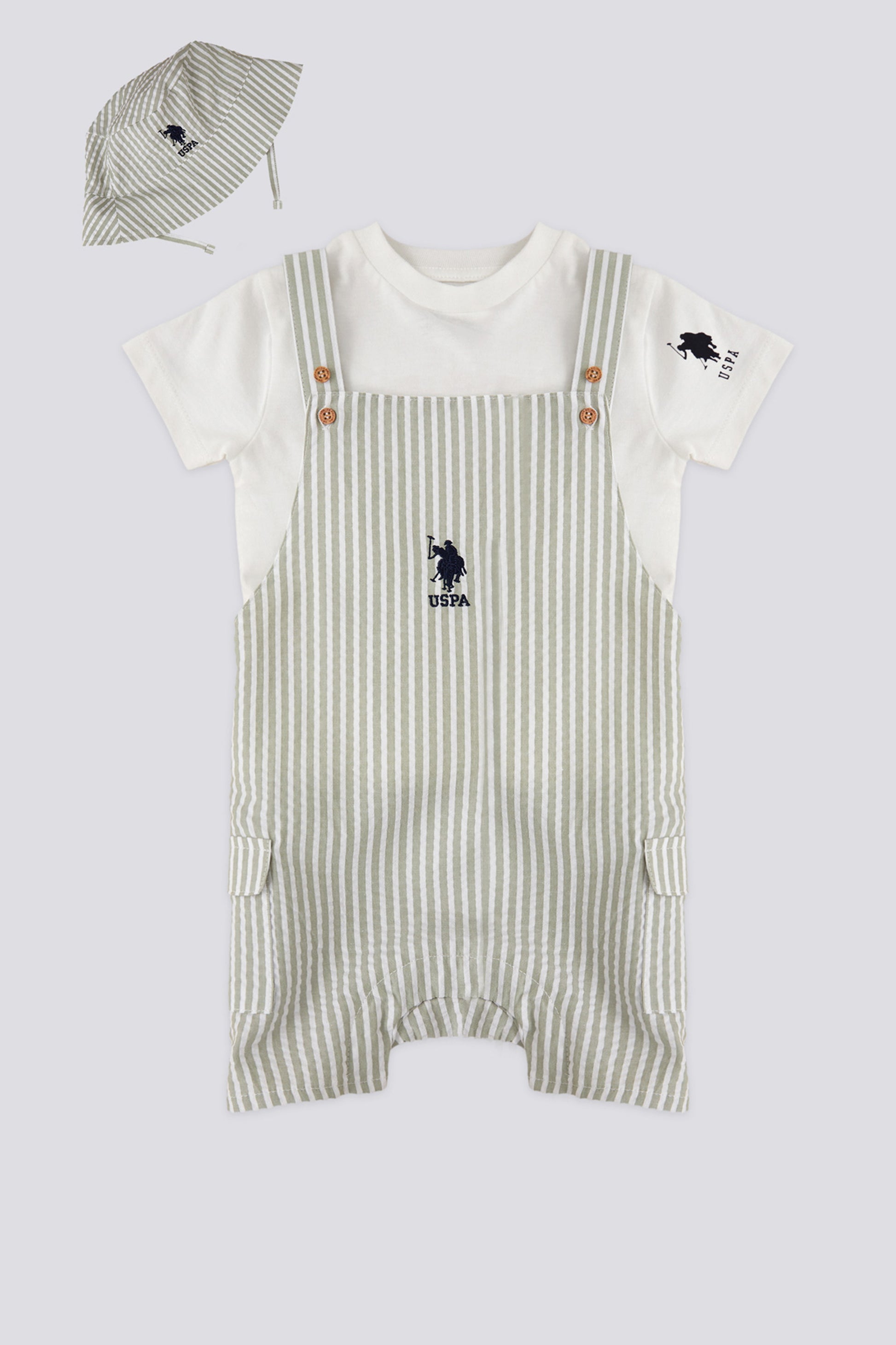 Boy Baby Short Sleeve Hat 3-Piece Set