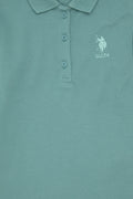Girls' Mint Polo Collar Basic Sweatshirt