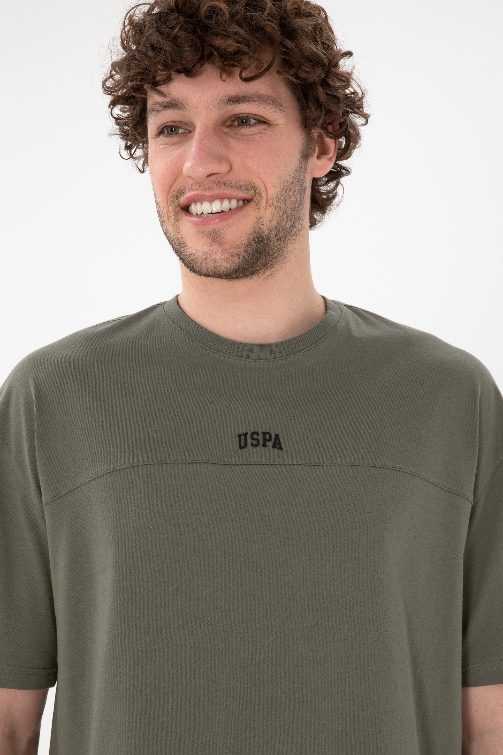 Men's Comfort Fit Crew Neck Khaki T-Shirt