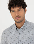 Blue Slim Fit Long Sleeve Shirt