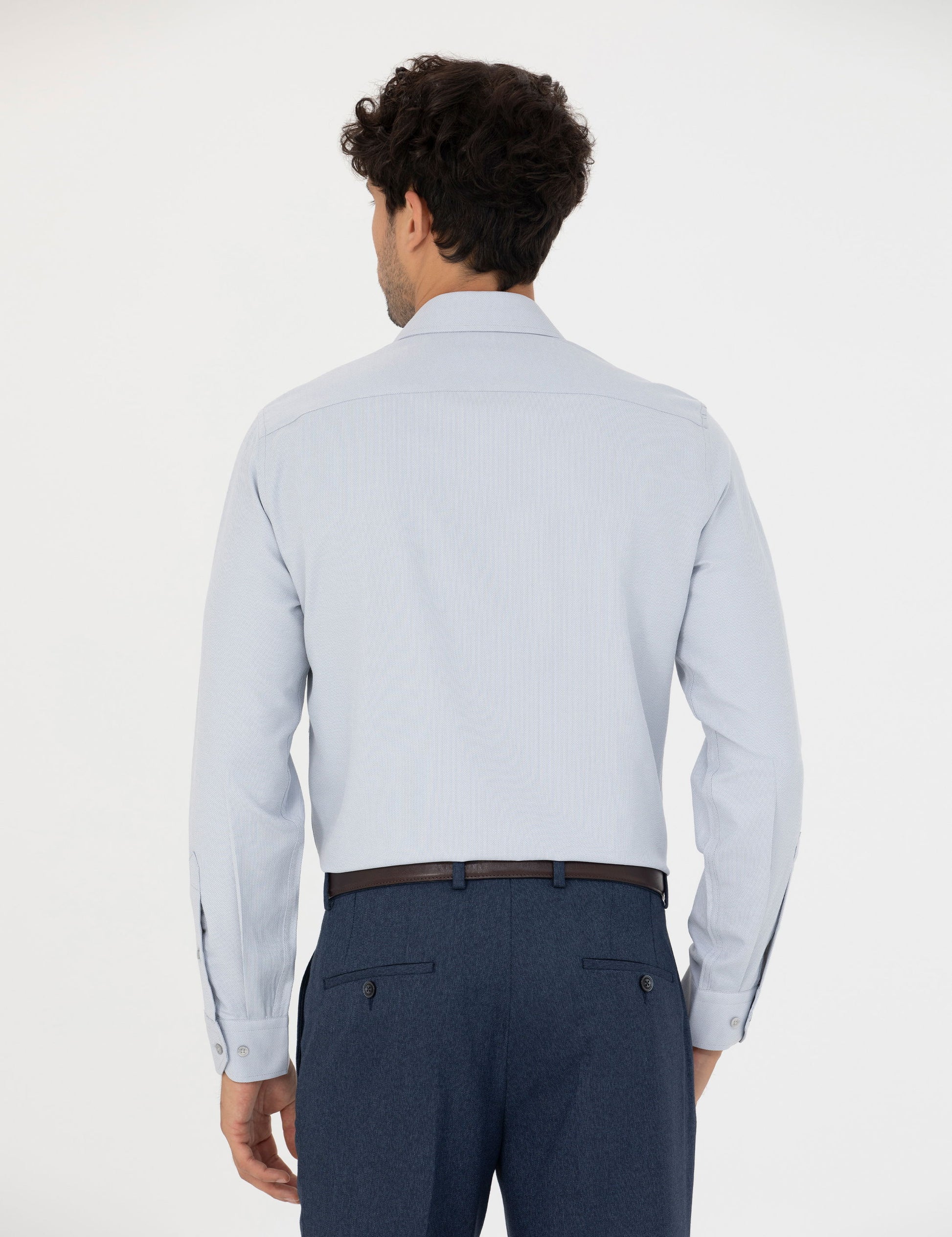 Grey Slim Fit Long Sleeve Shirt
