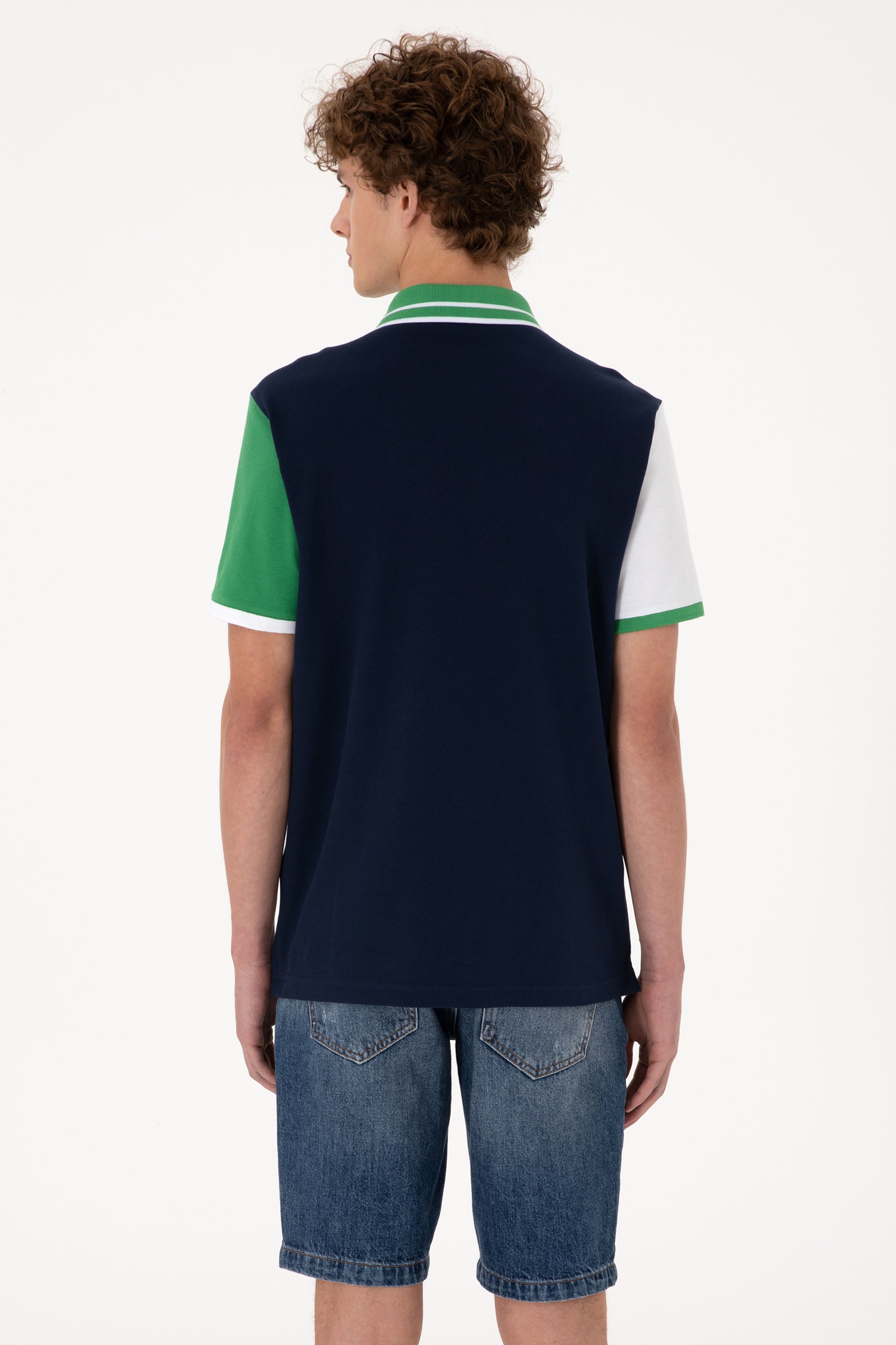 Men's Regular Fit Polo Neck Navy T-Shirt