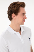 Men's Slim Fit Polo Neck White Basic T-Shirt
