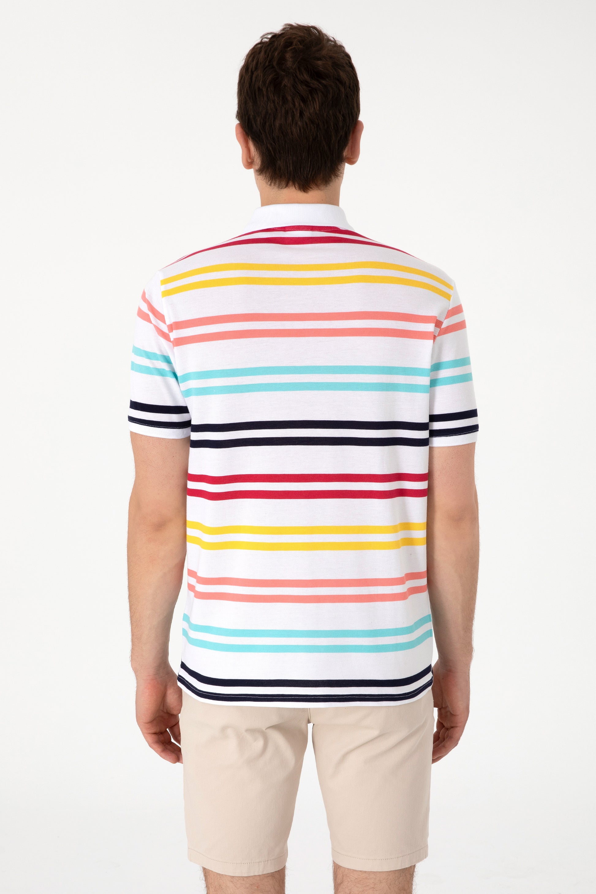 Men's Regular Fit Polo Neck White T-Shirt