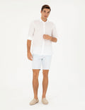 Blue Slim Fit Woven Shorts