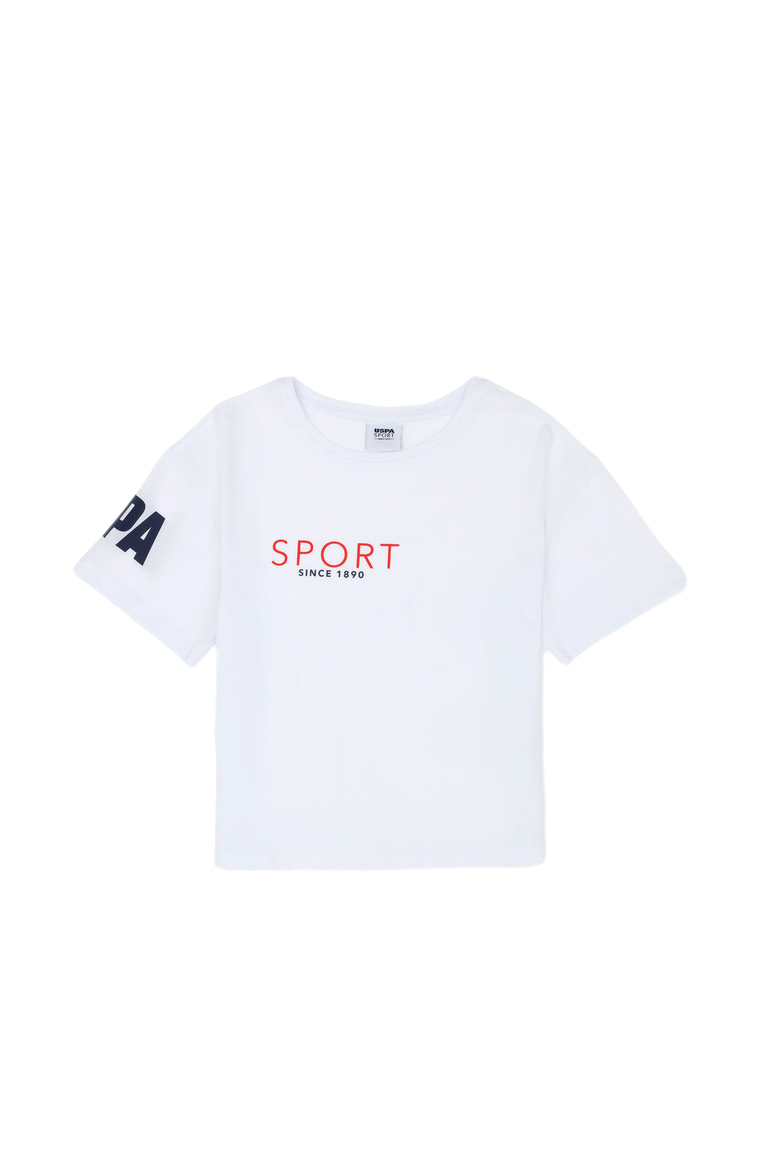 Girls' White Crew Neck T-Shirt