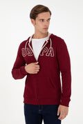 Men's Burgundy Knitted Cardigan