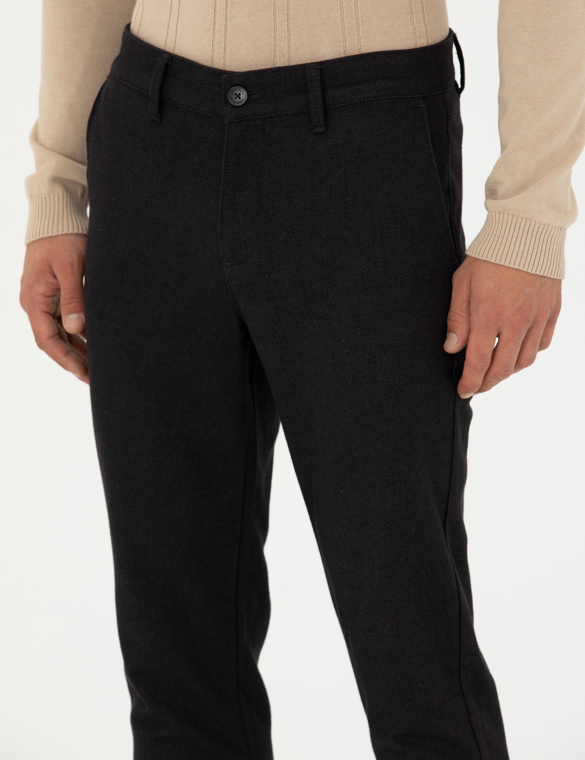 Anthracite Slim Fit Canvas Pants