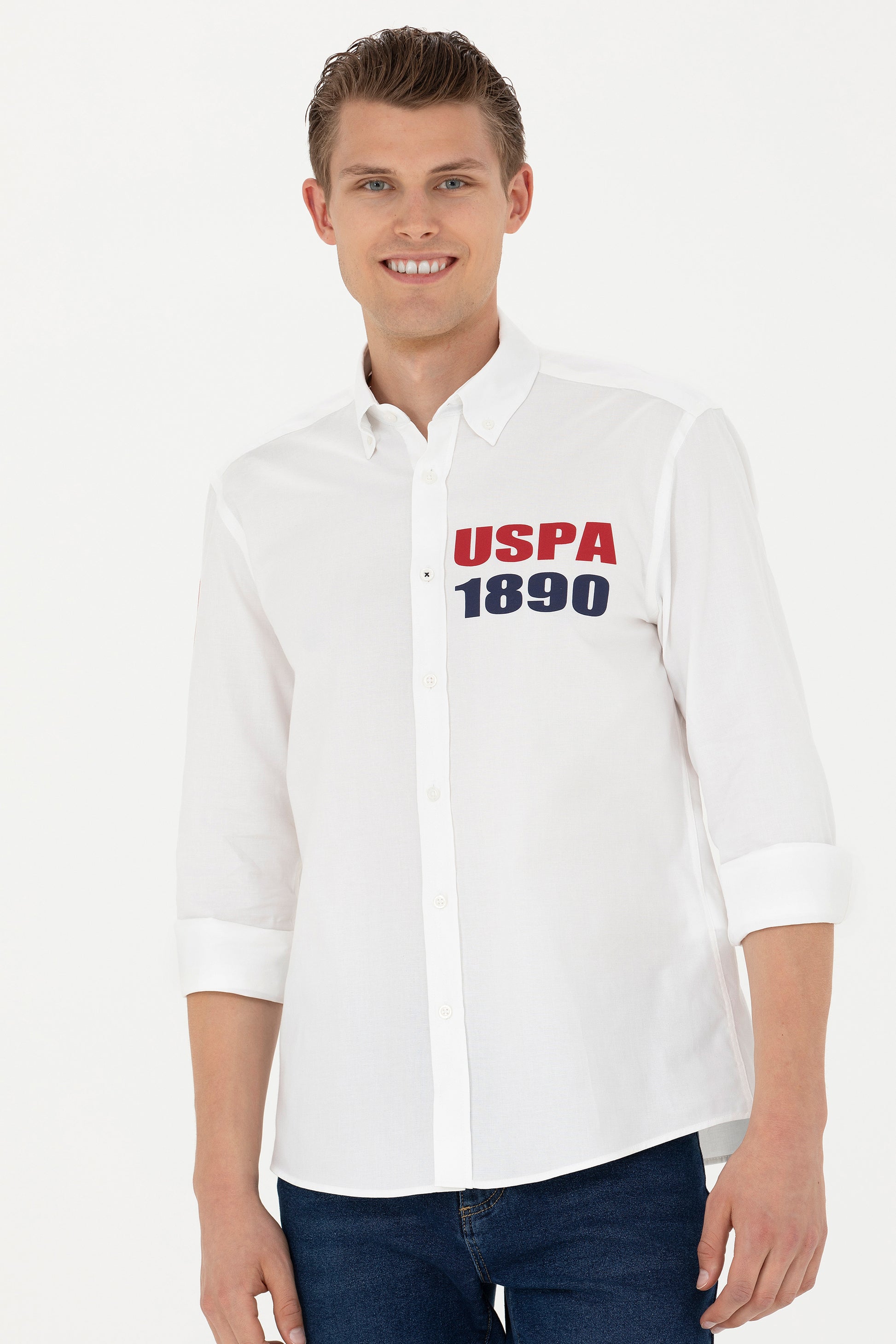 Men's White Long Sleeve Shirt