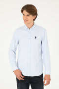 Men's Light Blue Long Sleeve Basic Shirt