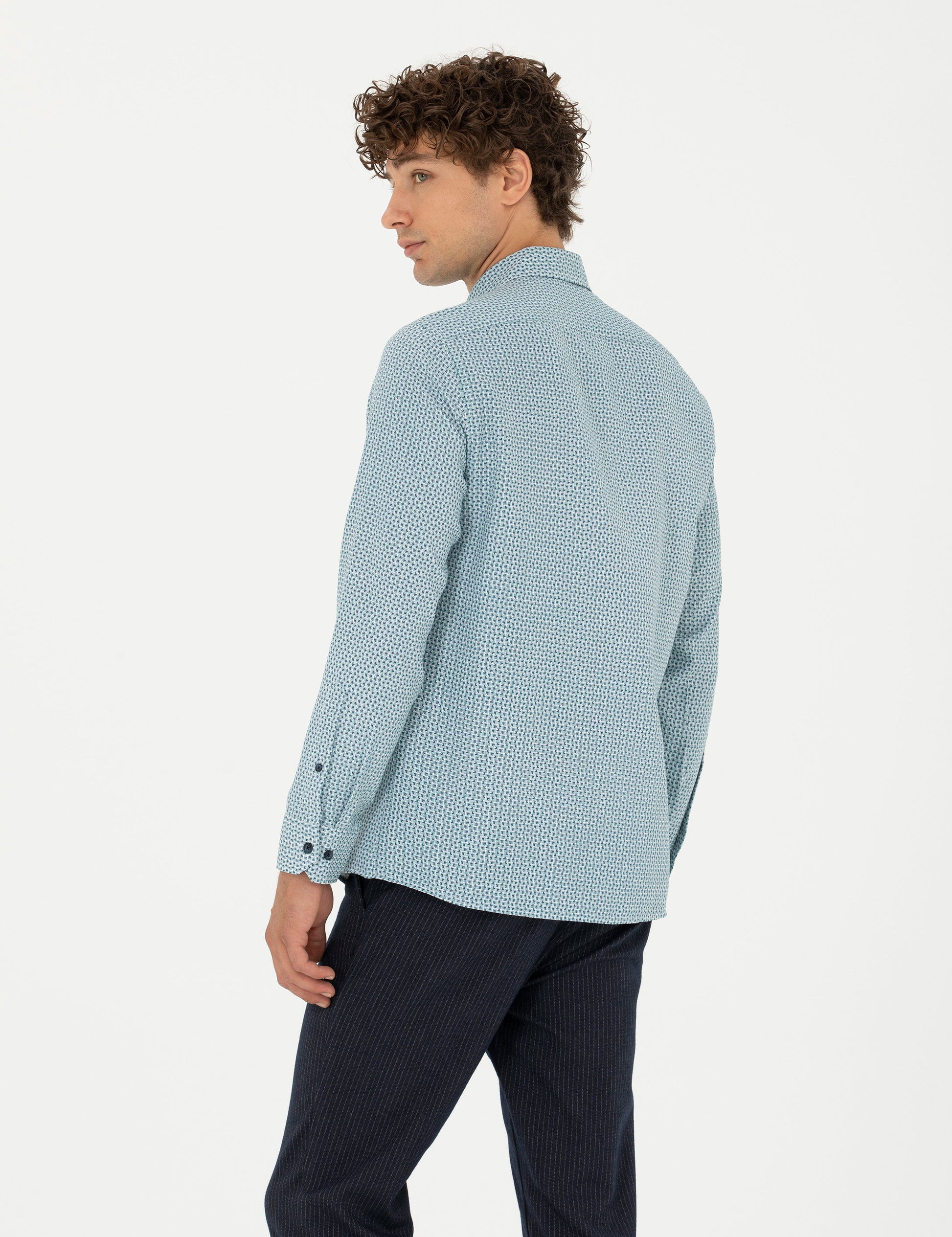Mint Slim Fit Long Sleeve Shirt