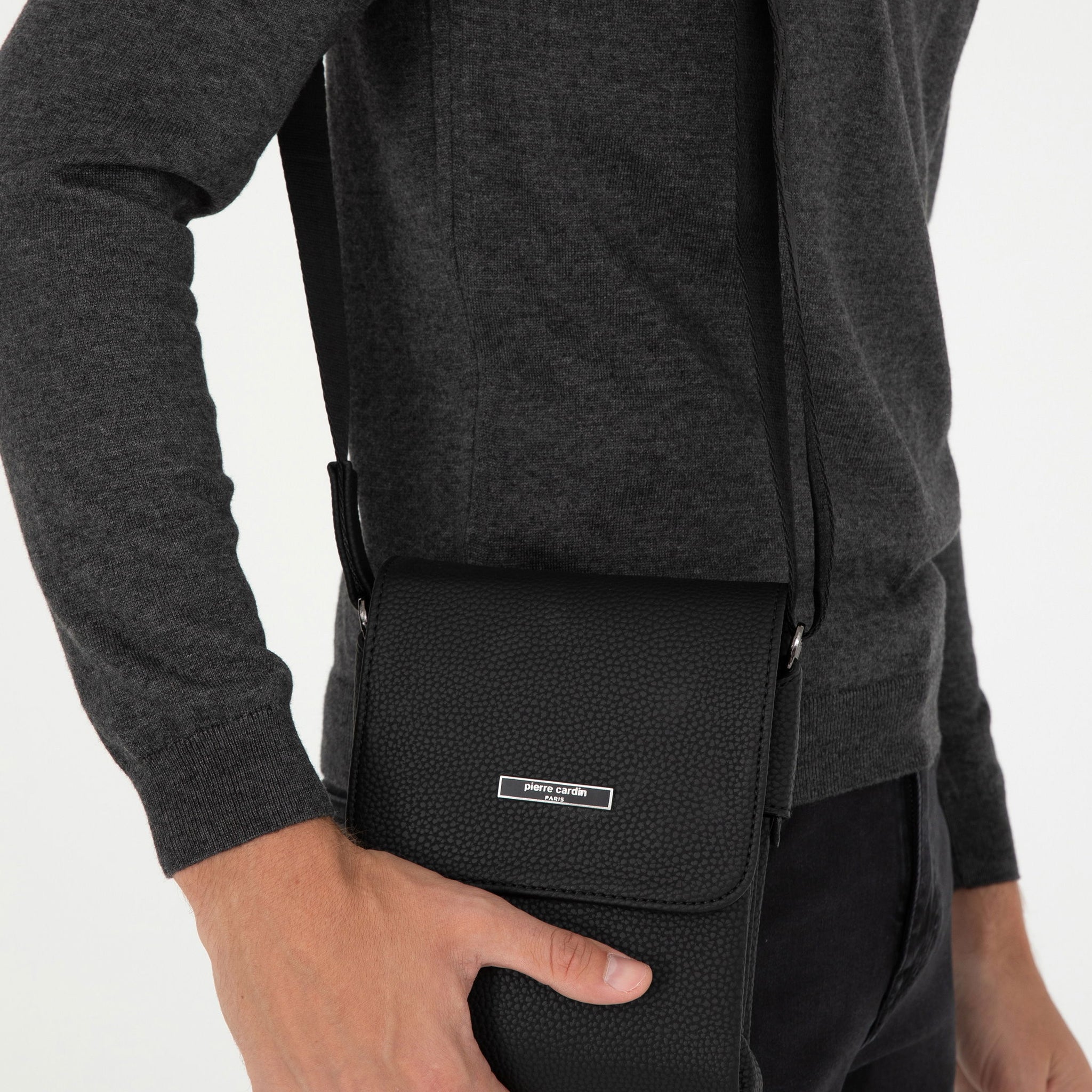 Men's Black Shoulder Bag