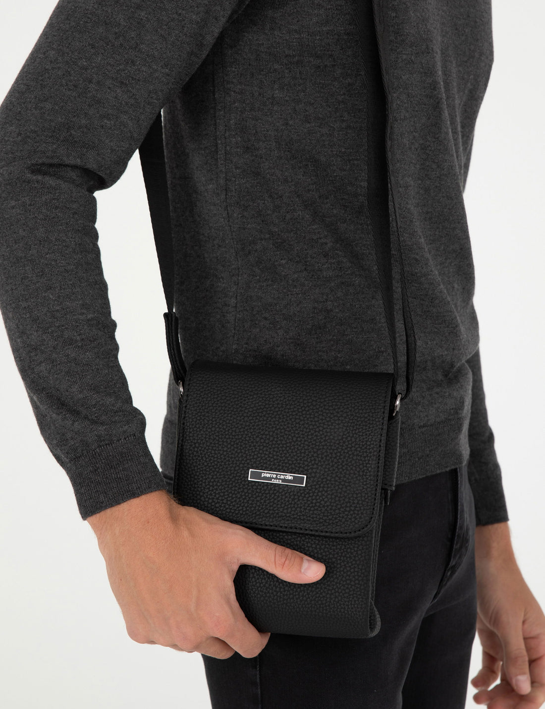 Men's Black Shoulder Bag