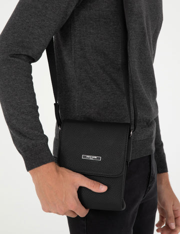 Men's Black Shoulder Bag