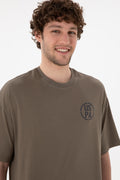 Men's Oversize Fit Crew Neck Mink T-Shirt