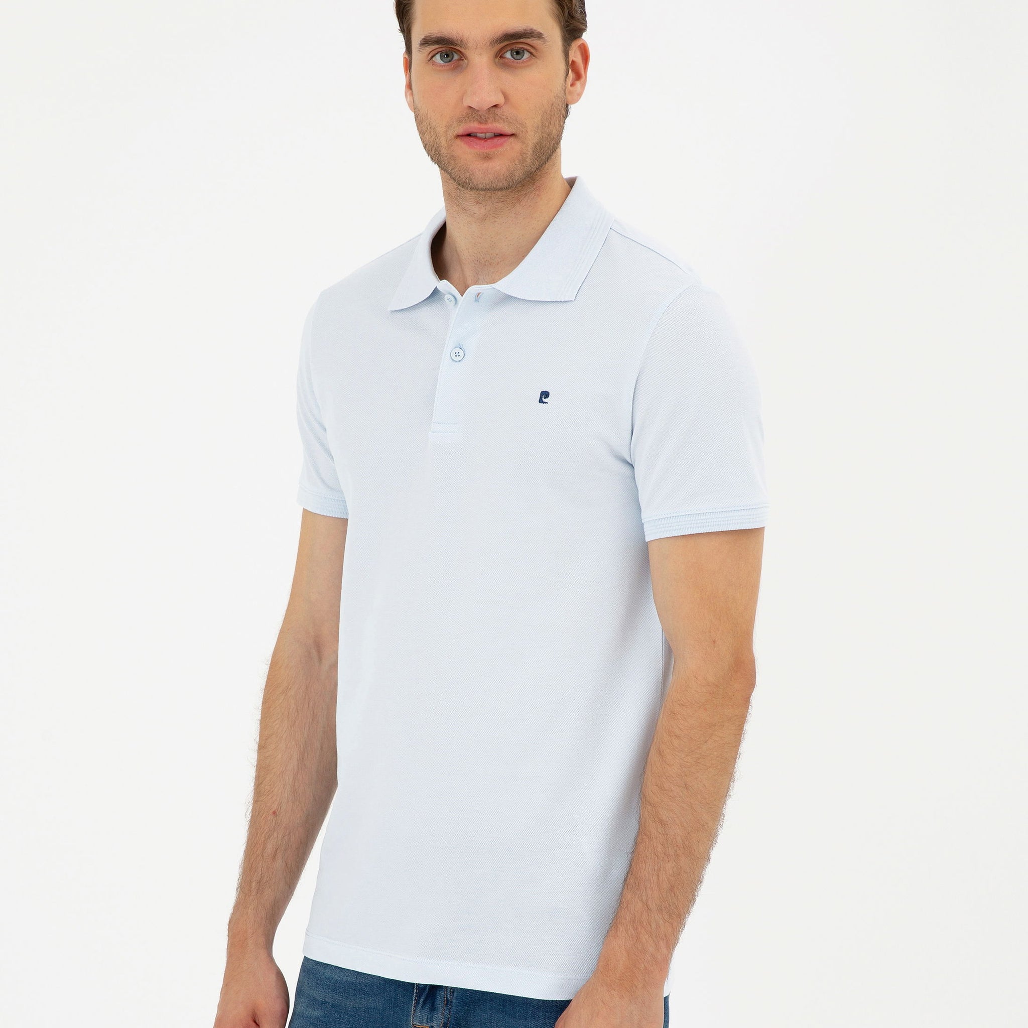 Light Blue Slim Fit Basic T-Shirt