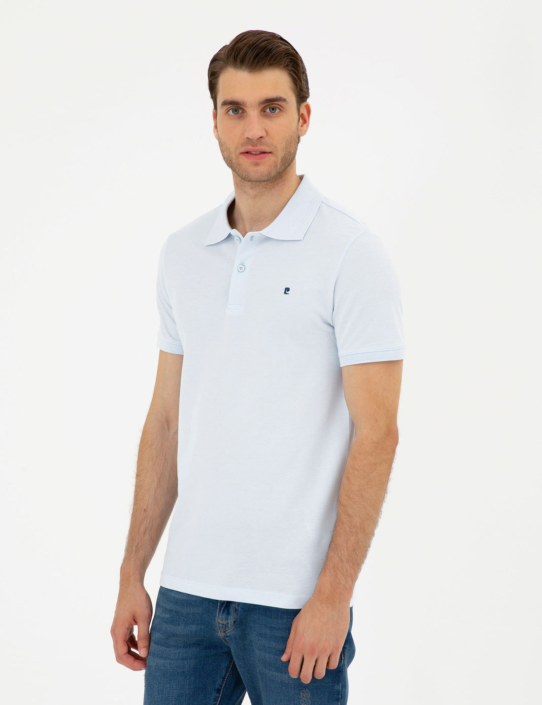 Light Blue Slim Fit Basic T-Shirt