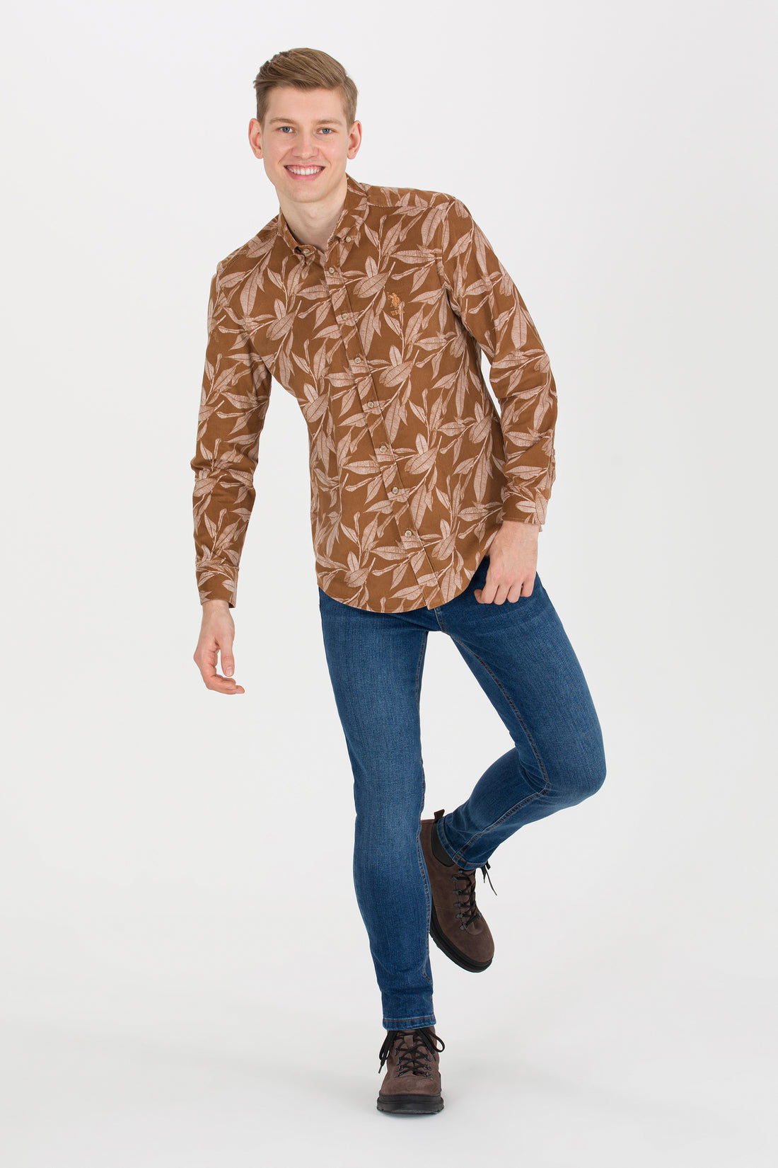 Men's Camel Long Sleeve Shirt