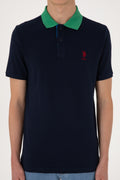 Men's Regular Fit Polo Neck Navy T-Shirt