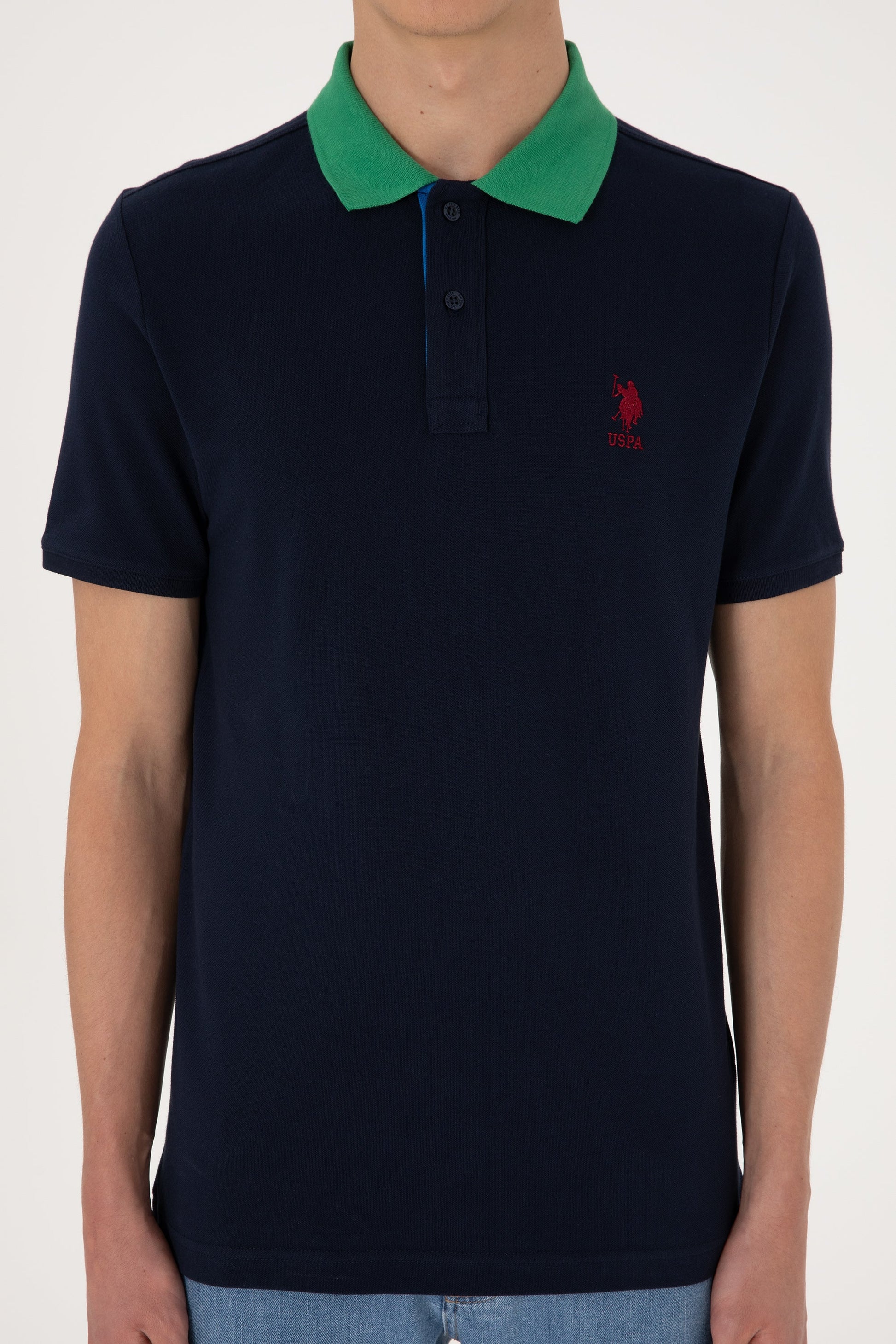 U.S. Polo Assn. - Men's Regular Fit Polo Neck Navy T-Shirt