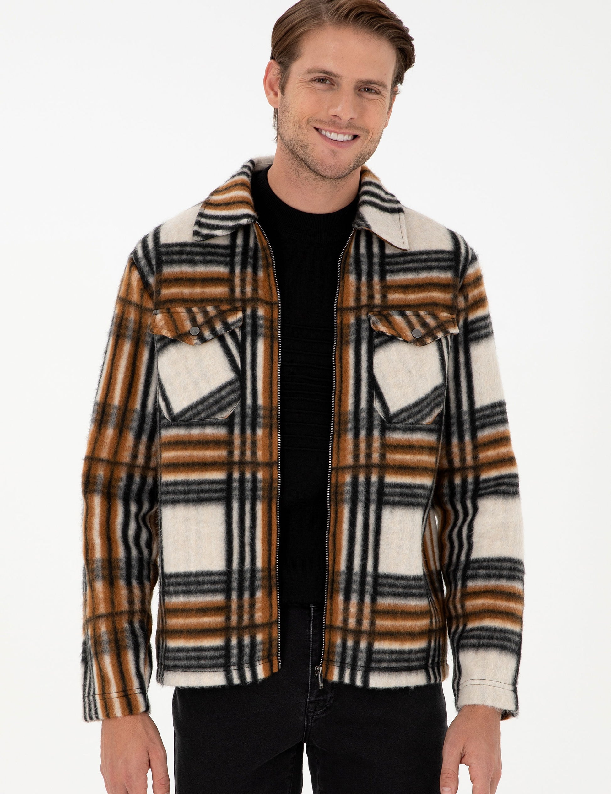 Brown Regular Fit Knitted Shirt