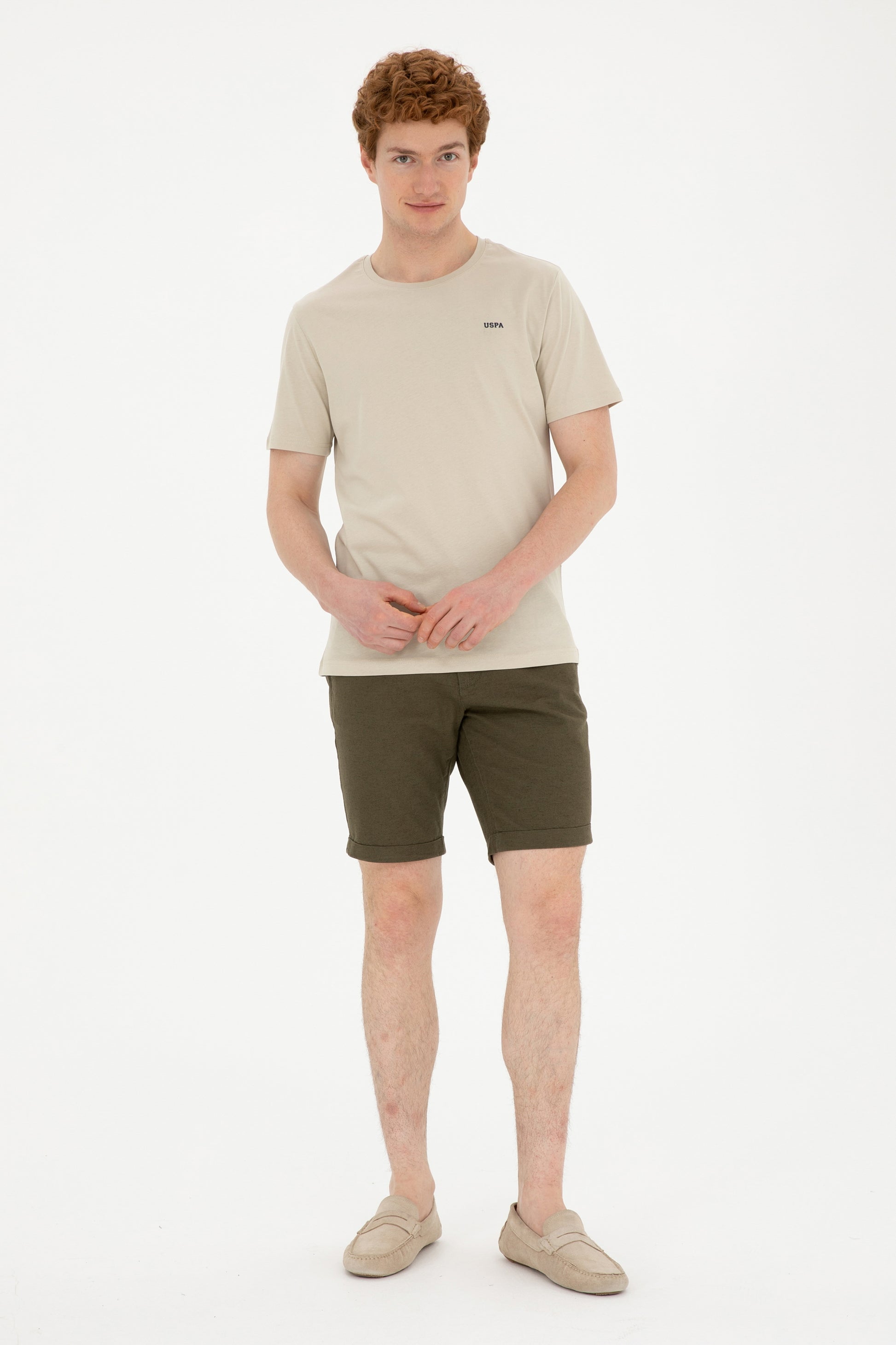 Men's Khaki Woven Shorts