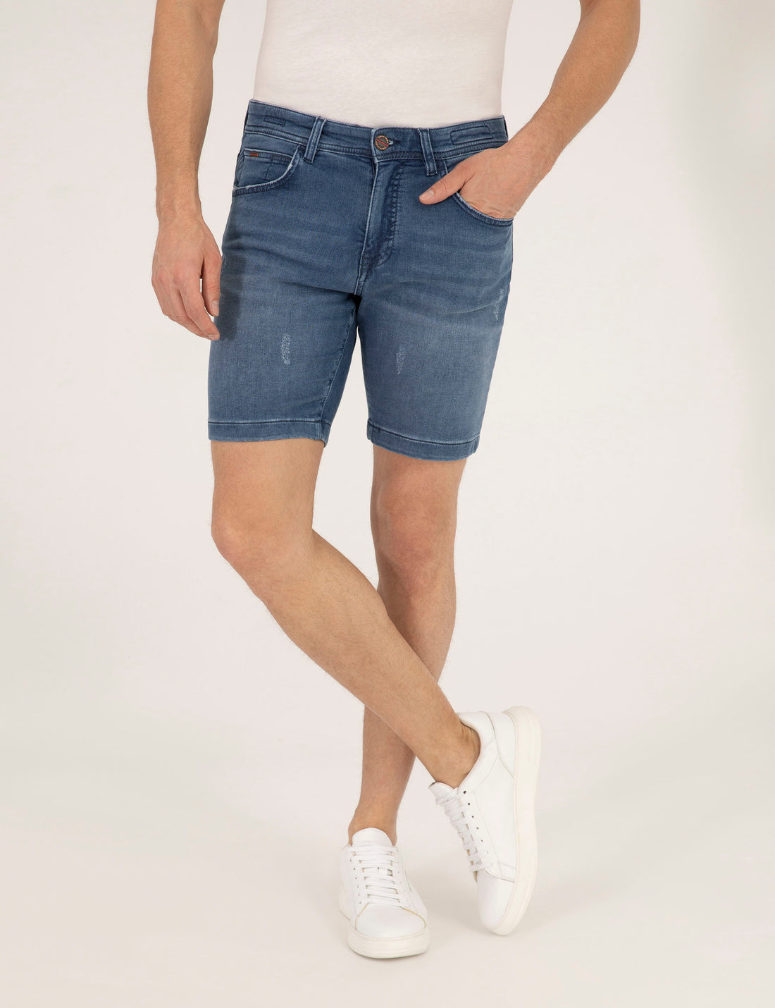 Dark Blue Slim Fit Jean Shorts