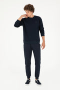 Comfort Fit Crew Neck Charcoal Navy Basic Sweatshirt