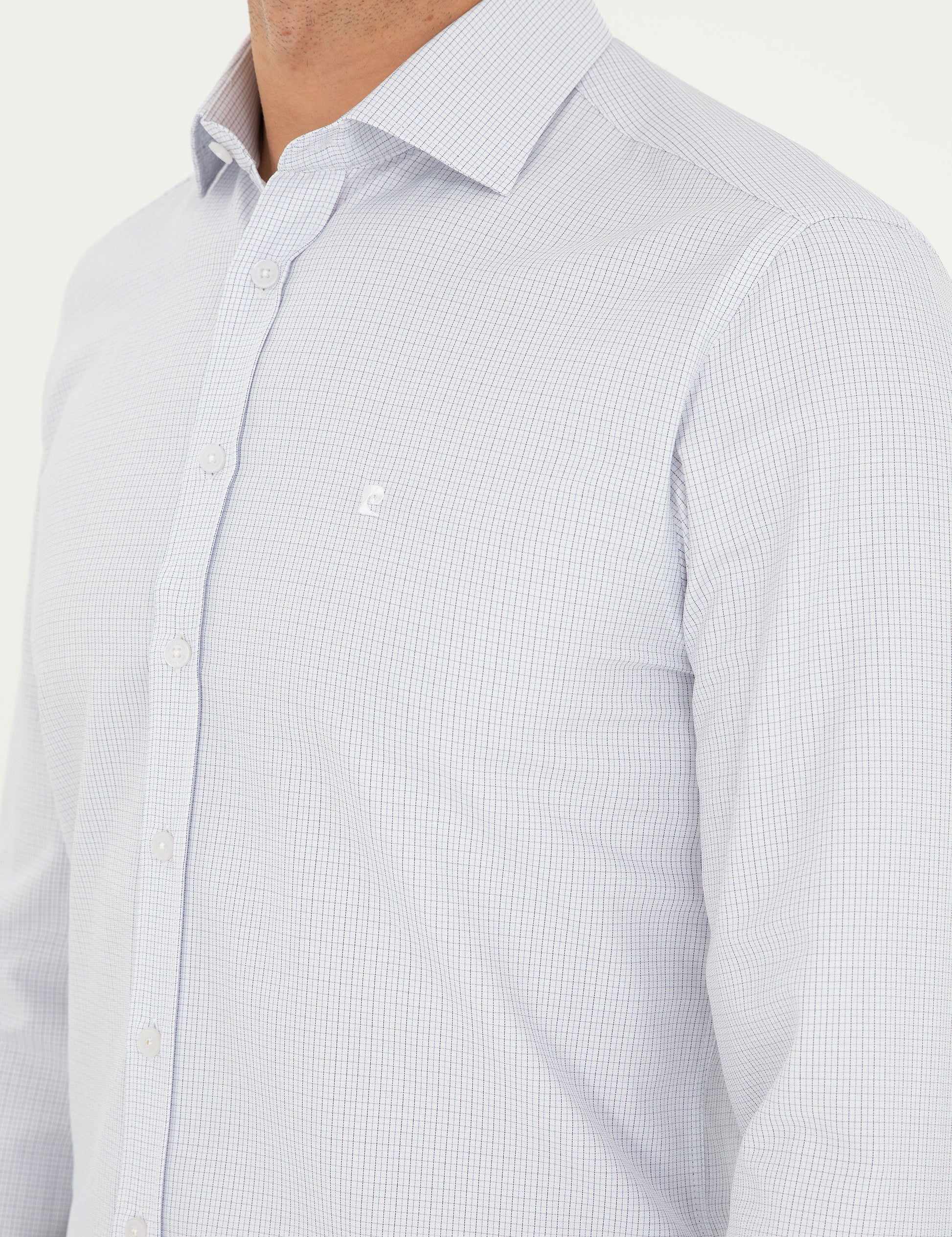 Navy Blue Slim Fit Long Sleeve Shirt
