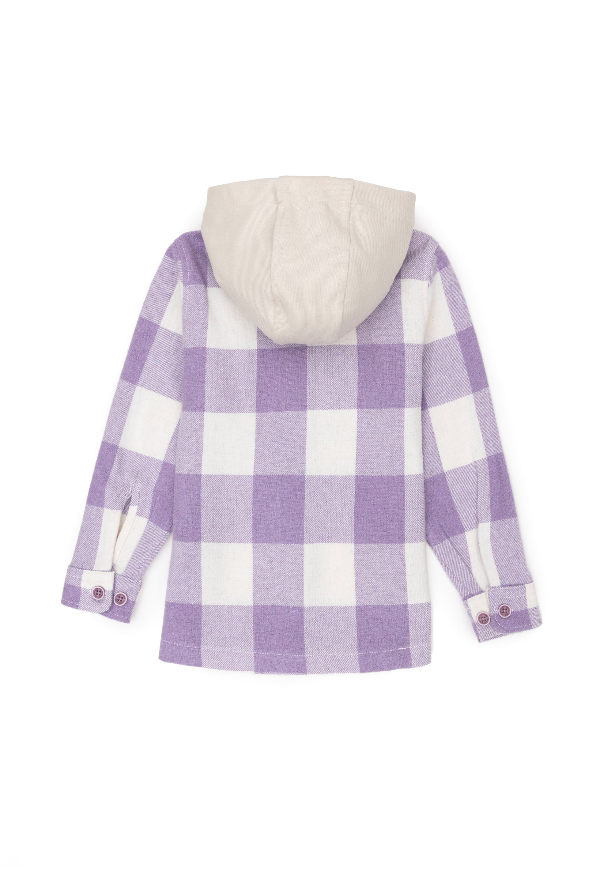 Girls' Lilac Long Sleeve Hooded Shirt