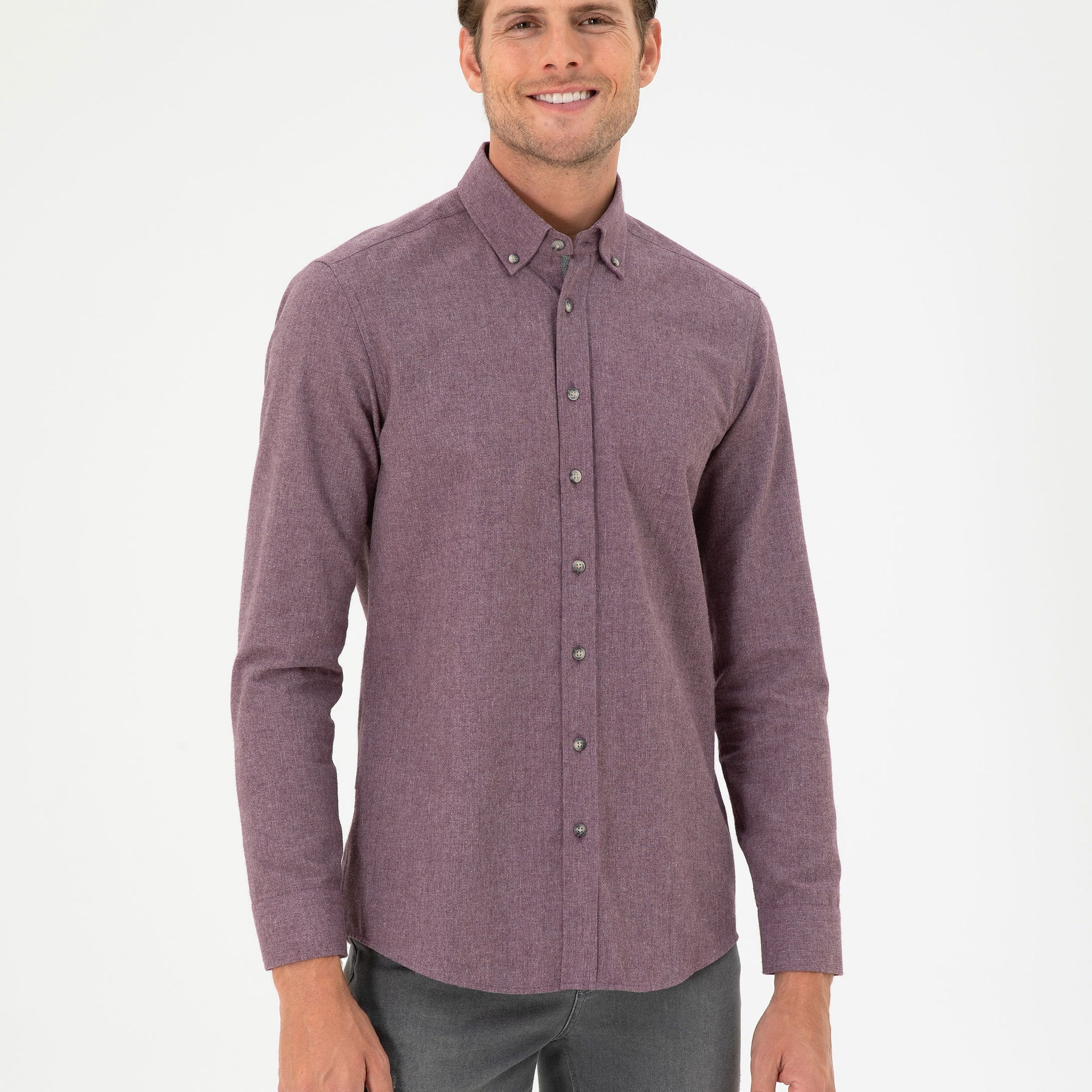 Purple Slim Fit Long Sleeve Shirt