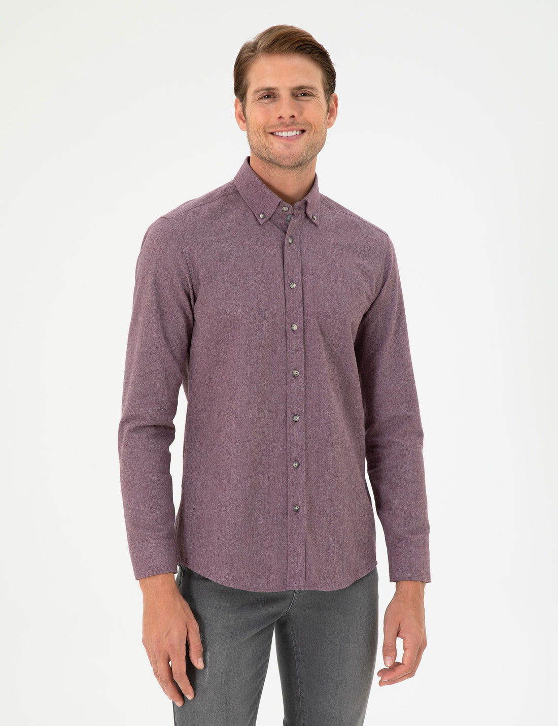 Purple Slim Fit Long Sleeve Shirt