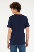 Men's Regular Fit Crew Neck Navy T-Shirt